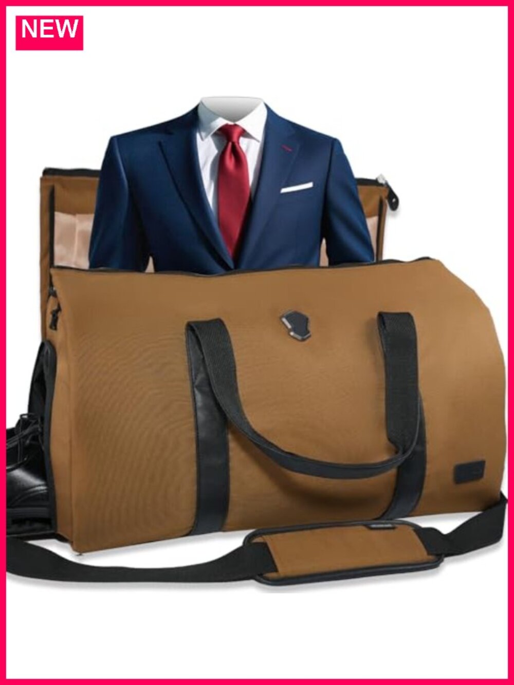 2-Suit Garment Duffel Travel Bag for Men Carry-On 60L Cordura